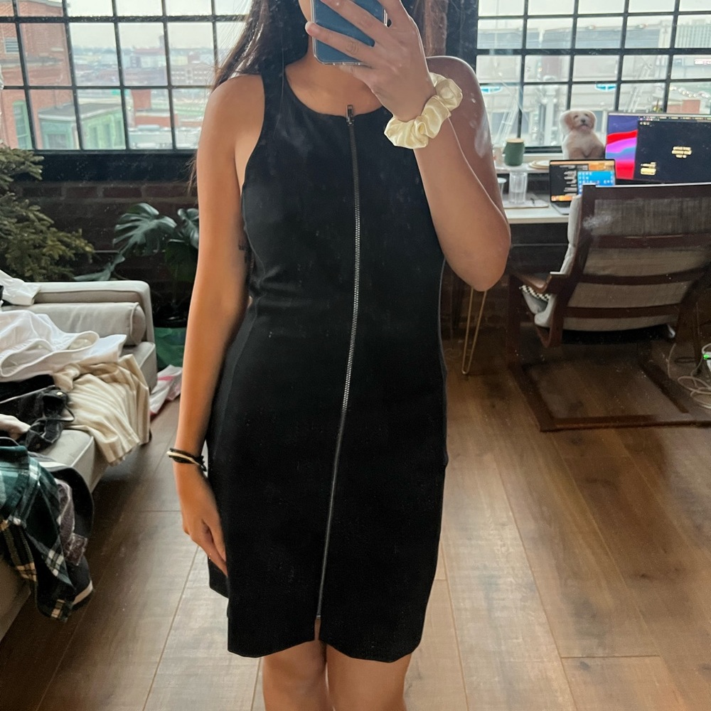 Theory Black Zip Dress